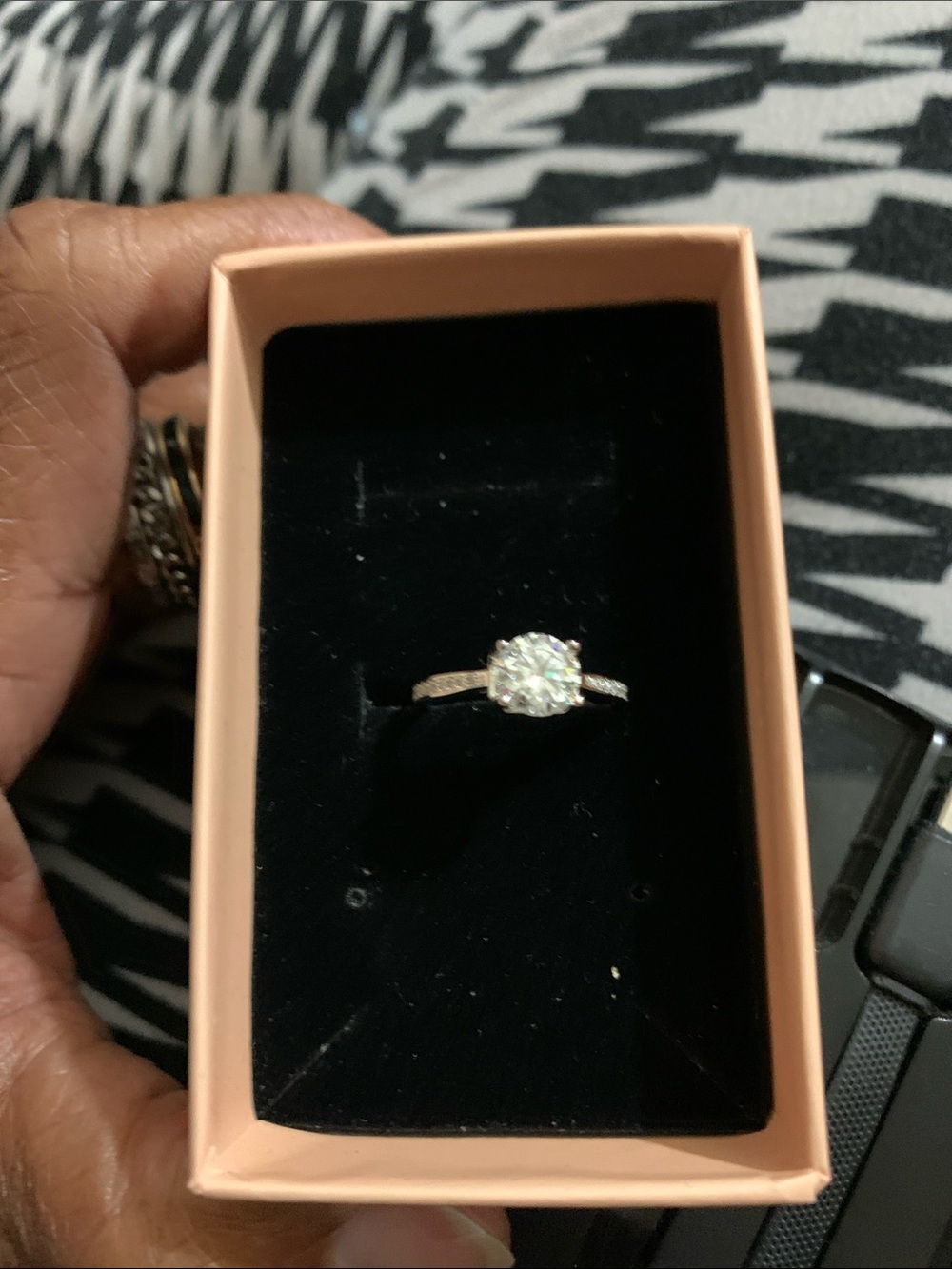 New Moissanite Solitaire Round-Cut 925 Eternity Engagement Ring - White Gold (6)